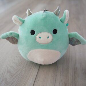 Squishmallows Claire's Mint Green Miles The Dragon Plush with Silver Horns Rare!